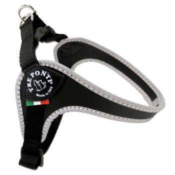 Easy Fit Classic - Click-Verschluss + Verstellbarer Bauchgurt - Schwarz - Reflektierender Rand - Gr. 3
