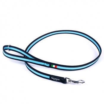 Tre Ponti - Leine  EASY - Schwarzer Rand - Hellblau - 130 cm