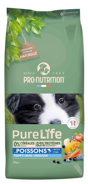 Pro Nutrition Pure Life Poissons Puppy Mini/Medium 12 kg