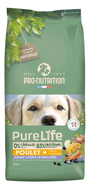 Pro Nutrition Pure Life Poulet Adult Light / Sterilized 12 kg