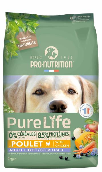 Pro Nutrition Pure Life Poulet Adult Light / Sterilized 2kg