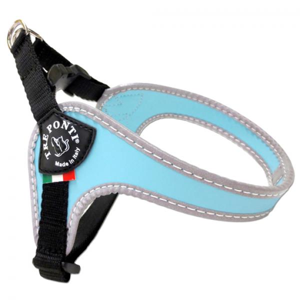 Easy Fit Classic - Click-Verschluss + Verstellbarer Bauchgurt - Hellblau - Reflektierender Rand - Gr. 1,5 Easy Fit Classic - Click-Verschluss + Verstellbarer Bauchgurt - Hellblau - Reflektierender Rand - Gr. 1,5