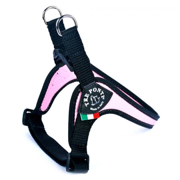 Easy Fit Classic - Click-Verschluss + Verstellbarer Bauchgurt - Rosa - Schwarzer Rand - Gr. 3,5 Easy Fit Classic - Click-Verschluss + Verstellbarer Bauchgurt - Rosa - Schwarzer Rand - Gr. 3,5