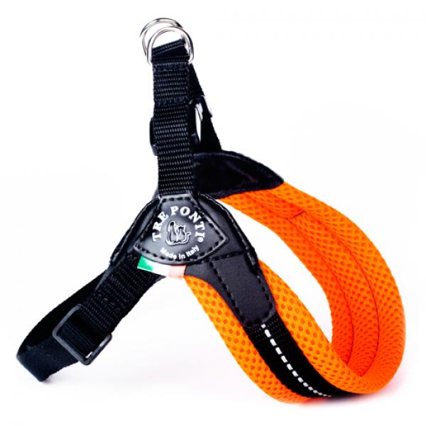 Easy Fit Soft Mesh - Click-Verschluss + Verstellbarer Bauchgurt - Orange (Neon) - Reflektierende Naht - Gr. 2 Easy Fit Soft Mesh - Click-Verschluss + Verstellbarer Bauchgurt - Orange (Neon) - Reflektierende Naht - Gr. 2